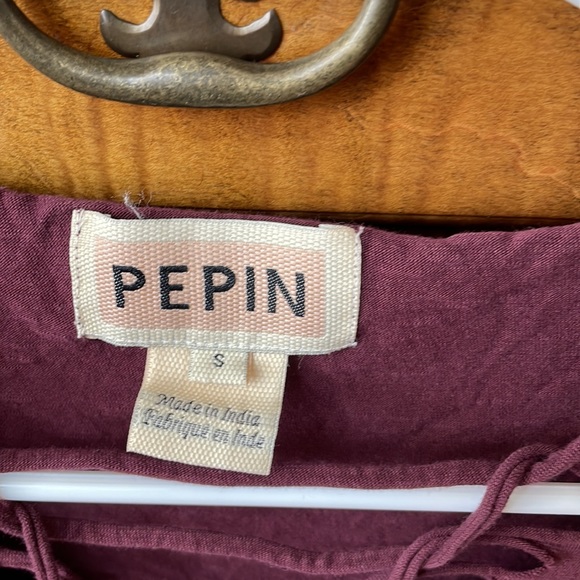 PEPIN womens short sleeve burgundy shirt - Picture 2 of 4